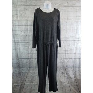 Soft Surroundings Womens Everyday Knit Jumpsuit Sz Large Gray Long Sleeve